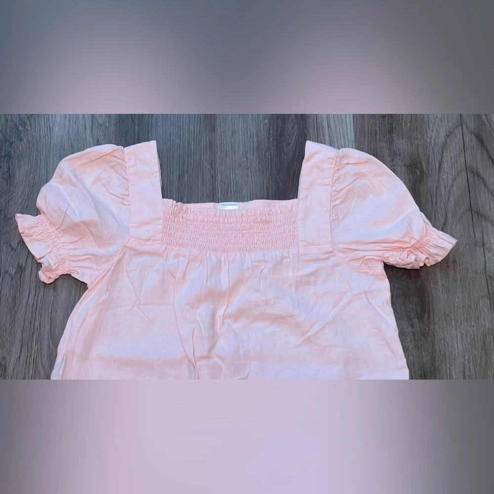 Girls Oshkosh B'Gosh Light Pink Peasant Linen Blend Top